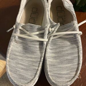 Hey Dude Women's Gray Knit Slip-On Loafers
